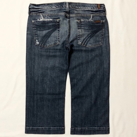 7 For All Mankind Dojo Distressed Cropped - Sz 31 - Picture 6 of 16